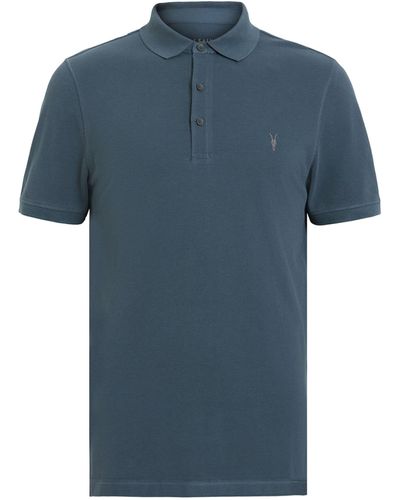 AllSaints Organic Cotton Reform Polo Shirt - Blue