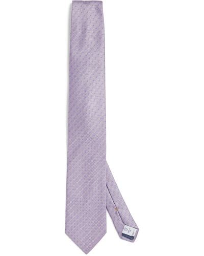 Eton Silk Geometric Tie - Purple