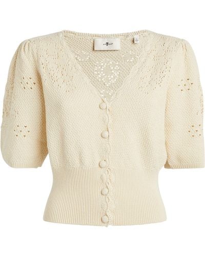 7 For All Mankind Pointelle Western Cardigan - White
