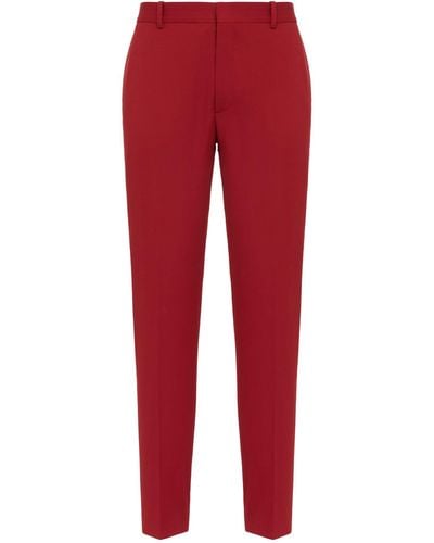 Alexander McQueen Wool Cigarette Trousers - Red