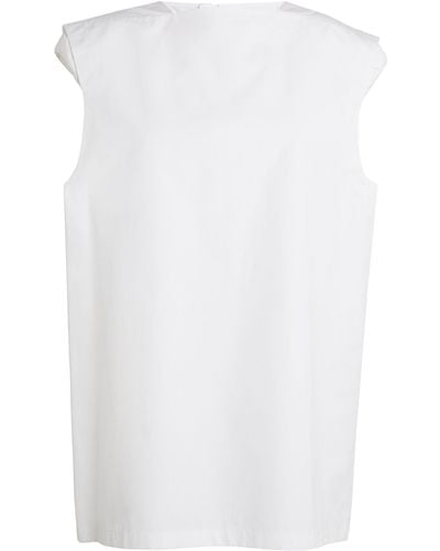 Jil Sander Cotton Shoulder-pad Top - White