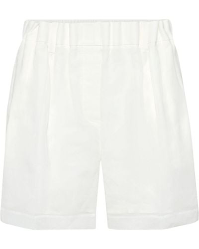 Brunello Cucinelli Pleated Shorts - White