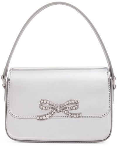 Self-Portrait Micro Leather The Bow Bag - White