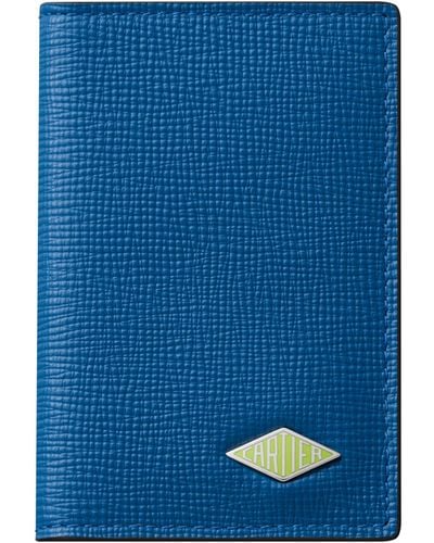 Cartier Grained Leather Losange Card Holder - Blue