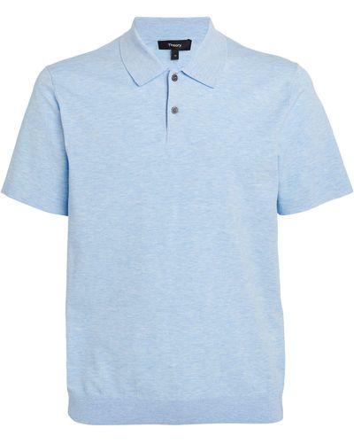 Theory Knitted Polo Shirt - Blue