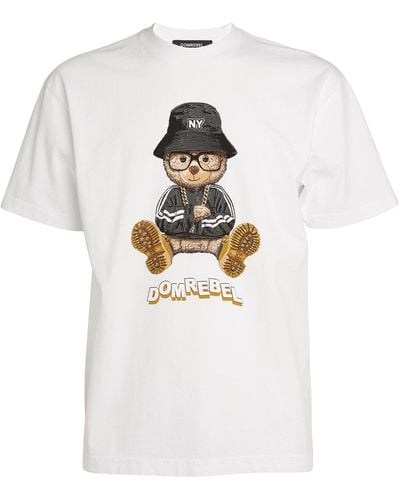 DOMREBEL Cotton Ny Bear T-shirt - White