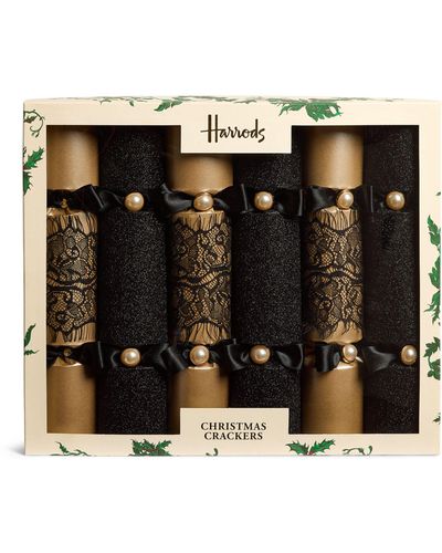 Harrods Craft Couture Christmas Crackers (set Of 6) - Black