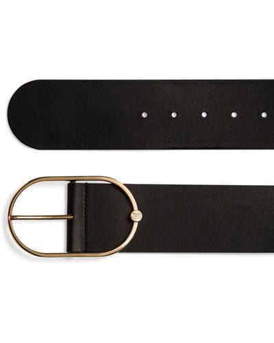 Max Mara Leather Wide Belt - Black