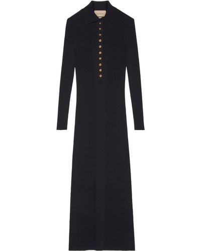 Gucci Long Sleeve Midi Dress - Black