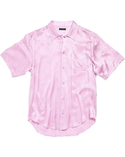 Balenciaga Silk Oversized Shirt - Pink