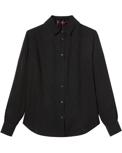 Gucci Silk Jacquard Shirt With Bra - Black