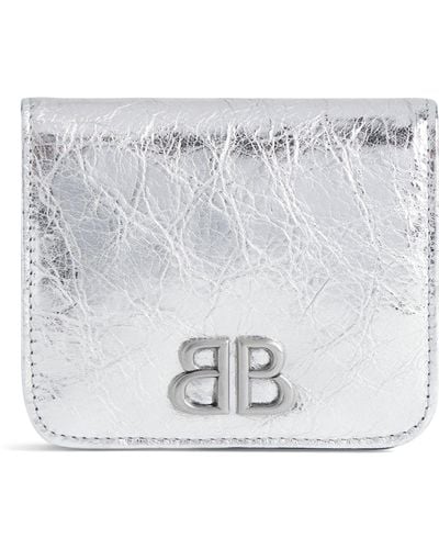 Balenciaga Leather Monaco Wallet - Metallic