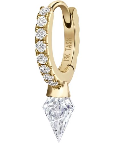 Maria Tash Gold And White Diamond Short Spike Eternity Hoop Earring (6.5mm) - Metallic