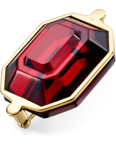 Baccarat Gold Vermeil And Crystal Harcourt Brooch - Red