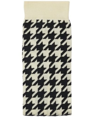 Burberry Wool-blend Houndstooth Tights - Black