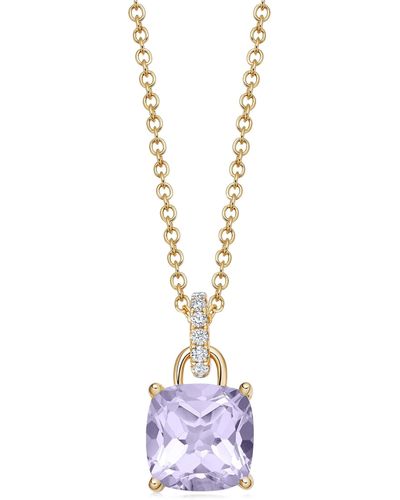 Kiki McDonough Yellow Gold, Diamond And Lavender Amethyst Kiki Classics Necklace - Metallic