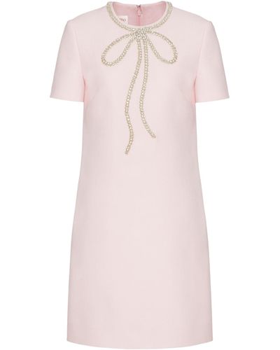 Valentino Garavani Wool-silk Bow Mini Dress - Pink