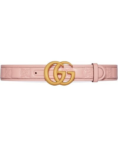 Gucci Gg Marmont Matelassé Belt - Pink
