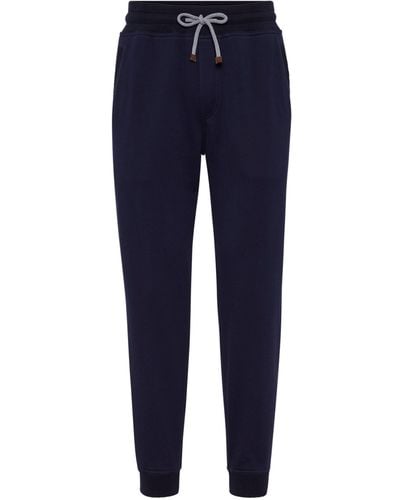 Brunello Cucinelli Cotton French Terry Joggers - Blue