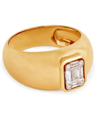 Nadine Aysoy Yellow Gold And Diamond Le Cercle Illusion Bombe Ring - Metallic