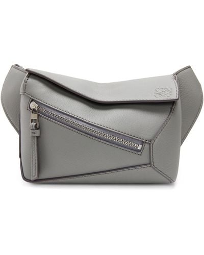 Loewe Mini Leather Puzzle Edge Belt Bag - Gray
