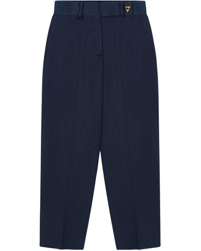 Aeron Cropped Straight Madeleine Pants - Blue