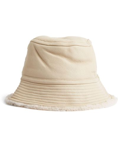 Yves Salomon Merino-lambskin Bucket Hat - Natural