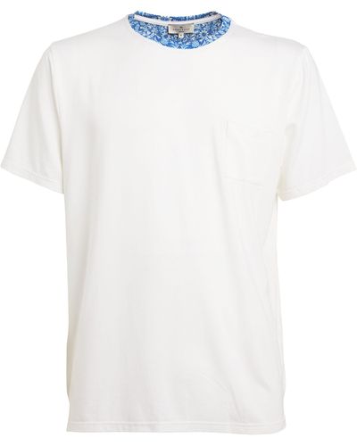 Homebody Contrast-neck Lounge T-shirt - White