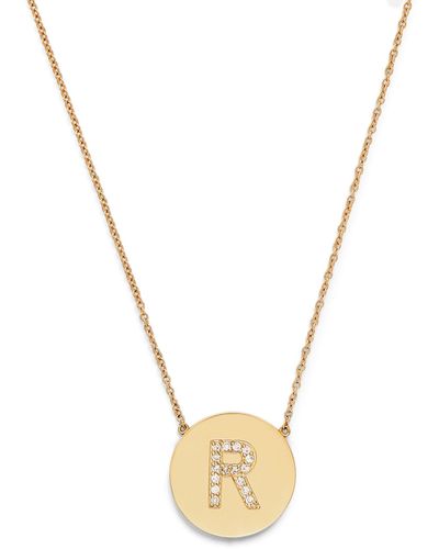 Jennifer Meyer Yellow Gold And Diamond R Initial Necklace - Metallic