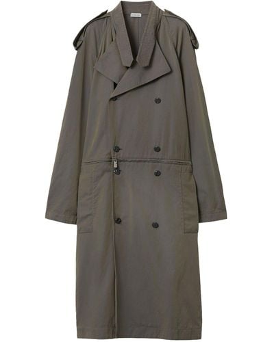 Burberry Cotton-linen Trench Dress - Grey