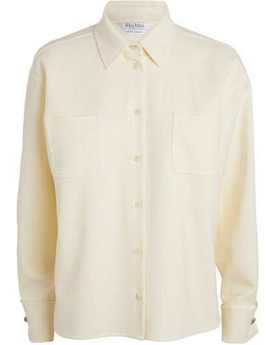 Max Mara Virgin Wool-blend Shirt Jacket - White