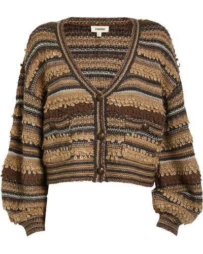 L'Agence Cropped Harriet Cardigan - Brown