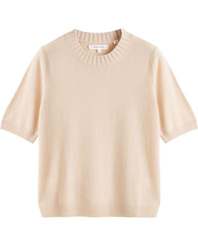 Chinti & Parker Wool-cashmere Knit T-shirt - Natural