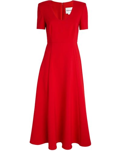 Roland Mouret Short-sleeve Midi Dress - Red