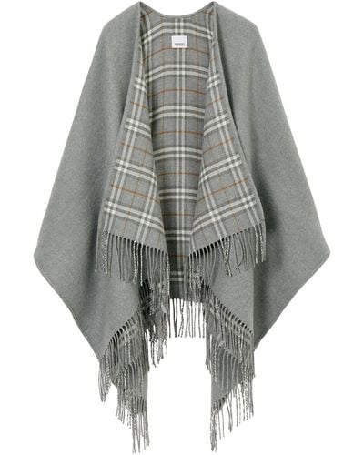 Burberry Reversible Wool Cape - Gray