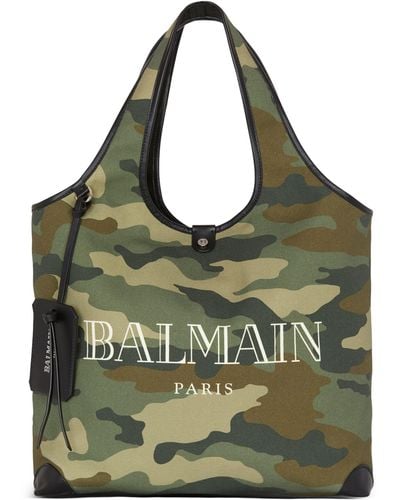 Balmain Camouflage B-army Grocery Bag - Green