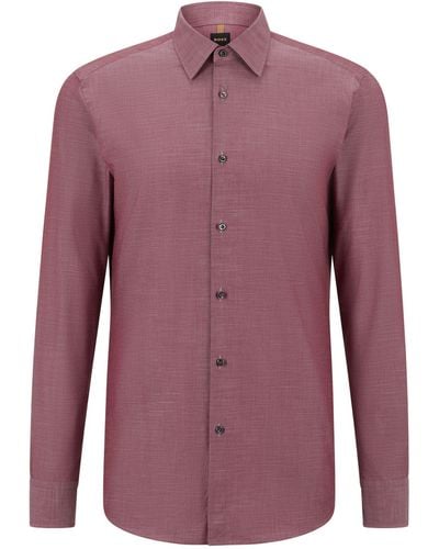 BOSS Organic Cotton Shirt - Purple