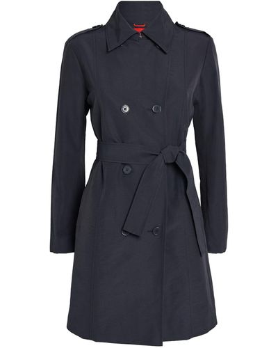 MAX&Co. Cotton-blend Trench Coat - Blue