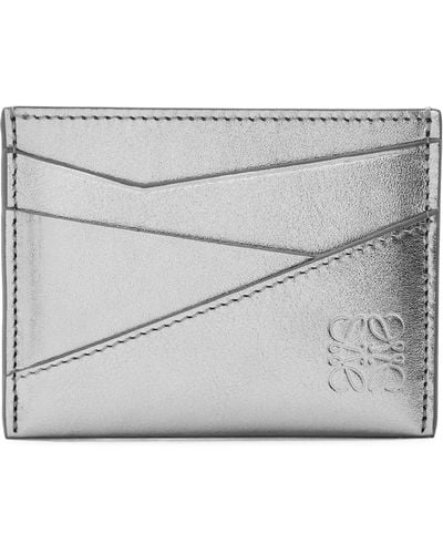 Loewe Leather Puzzle Card Holder - Gray