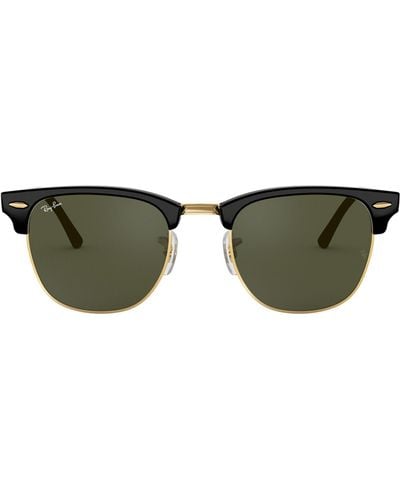 Ray-Ban Ebony Clubmaster Sunglasses With Green Lenses Rb3016 49 - Multicolor