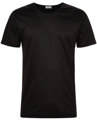 Zimmerli of Switzerland 286 Sea Island Round Neck T-shirt - Black