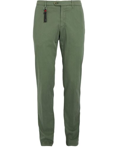 Marco Pescarolo Cotton-silk Flat-front Pants - Green