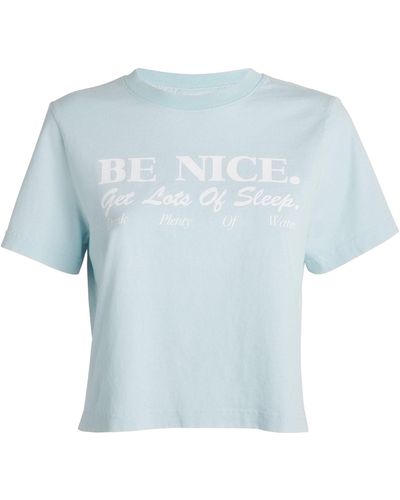Sporty & Rich Cotton Be Nice Crop Top - Blue