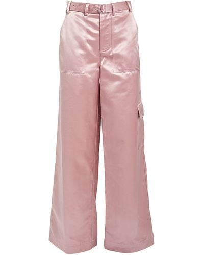 STAUD Satin Shay Trousers - Pink