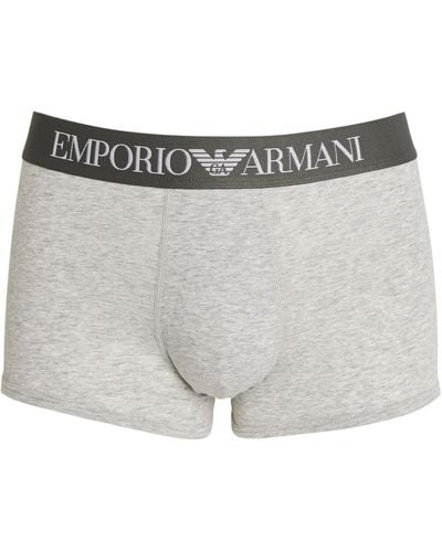 Emporio Armani Logo Motif Trunks - Gray