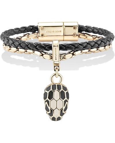 BVLGARI Leather Serpenti Forever Bracelet Size Xs - Metallic