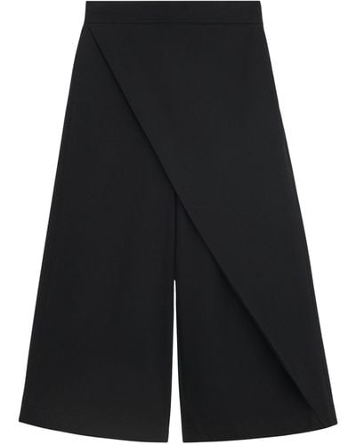 Loewe Wrapped Cropped Wide-leg Trousers - Black