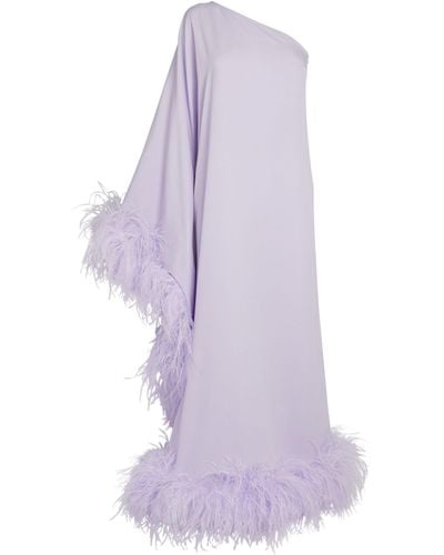 ‎Taller Marmo Feather-trim Ubud Maxi Dress - Purple
