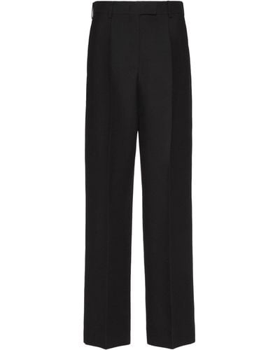Valentino Garavani Wool-silk Tailored Trousers - Black