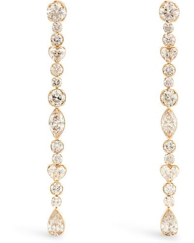 Sophie Bille Brahe Exclusive Yellow Gold And Diamond Amis De La Reine Drop Earrings - White